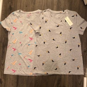 Set of Two Sonoma Bird Print Shirts